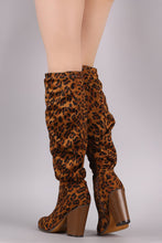 Load image into Gallery viewer, Slouchy Chunky Heeled Knee High Boots